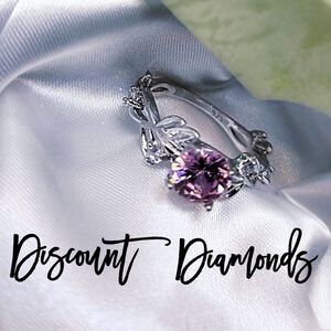 Pink Topaz Cocktail Ring with Clear White Topaz on 925 Silver